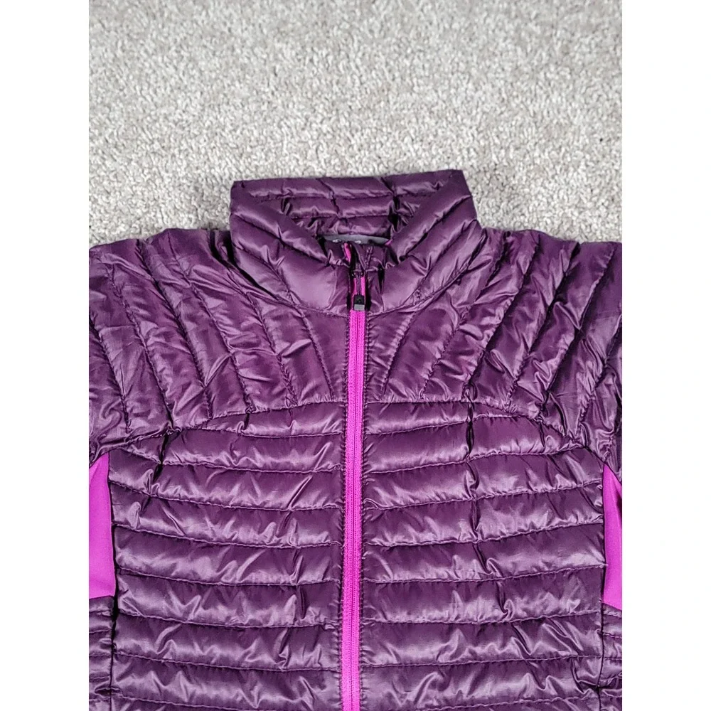 Eddie Bauer Down Puffer Jacket Womens S Purple Full Zip Quilted 800 Stormdown